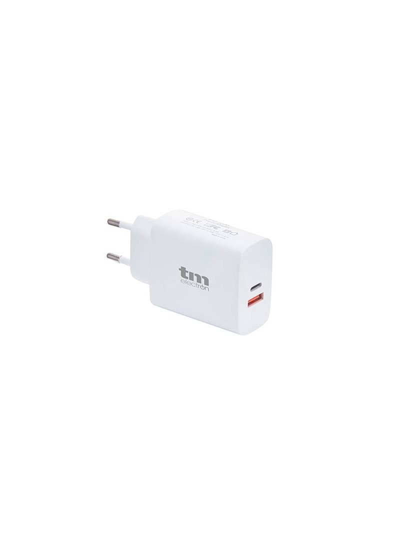 CARGADOR TM ENTRADA AC100-240V a x1 USB 5V / 2,4A - x1 USBC 5V/3A - BLANCO - 15,5W