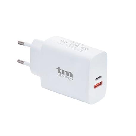 CARGADOR TM ENTRADA AC100-240V a x1 USB 5V / 2,4A - x1 USBC 5V/3A - BLANCO - 15,5W