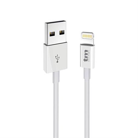 CONEXION USB 2.0 - LIGHTNING - 2,4A - 1 METRO -  IPHONE IPAD  - BLANCO