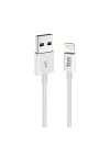 CONEXION USB 2.0 - LIGHTNING - 2,4A - 1 METRO -  IPHONE IPAD  - BLANCO