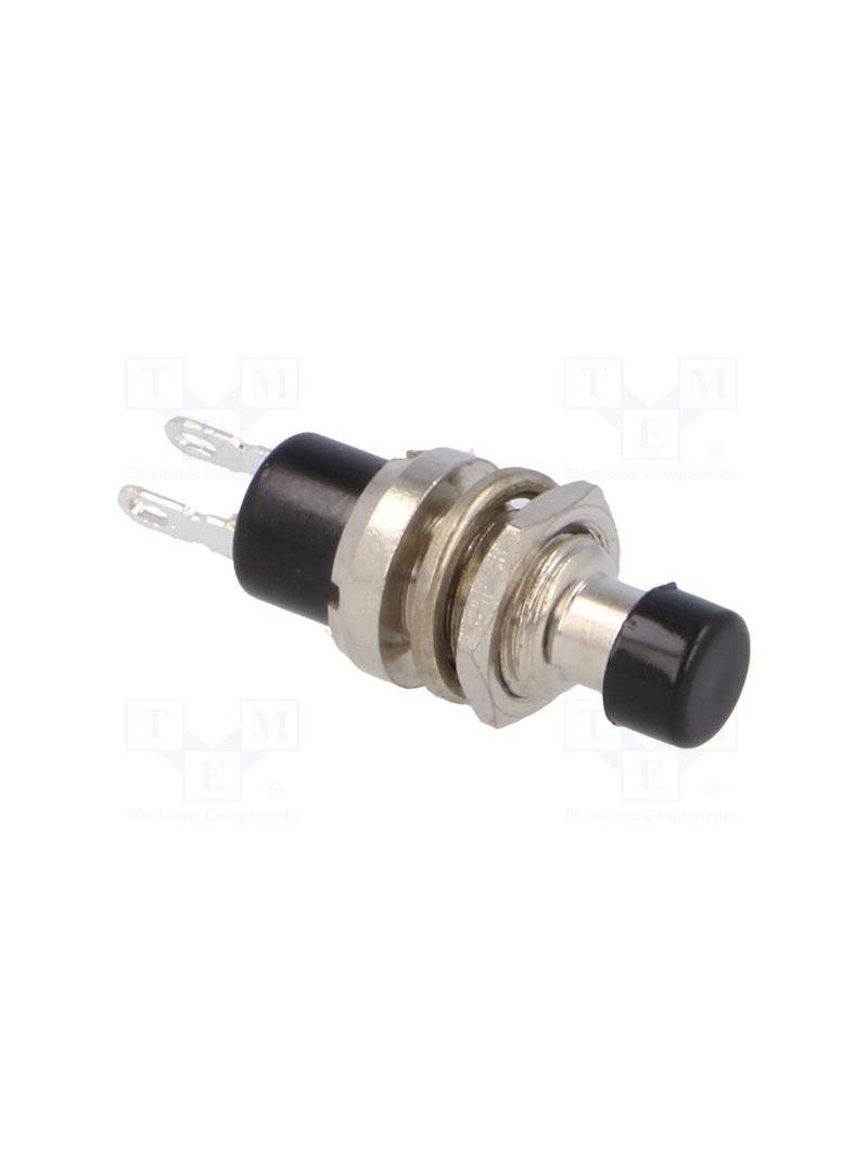 PULSADOR PRESION METALICO SPST  1 POSICION 230V / 1A - NC [TECLA REDONDA NEGRA]