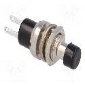 PULSADOR PRESION METALICO SPST  1 POSICION 230V / 1A - NC [TECLA REDONDA NEGRA]