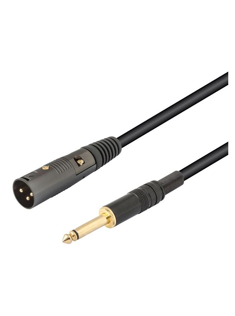 CONEXION NIMO AUDIO GAMA PROFESIONAL JACK 6,3mm MACHO MONO - XLR 3 PIN MACHO - 2m - DORADO