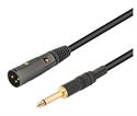 CONEXION NIMO AUDIO GAMA PROFESIONAL JACK 6,3mm MACHO MONO - XLR 3 PIN MACHO - 2m - DORADO