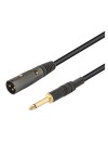 CONEXION NIMO AUDIO GAMA PROFESIONAL JACK 6,3mm MACHO MONO - XLR 3 PIN MACHO - 2m - DORADO