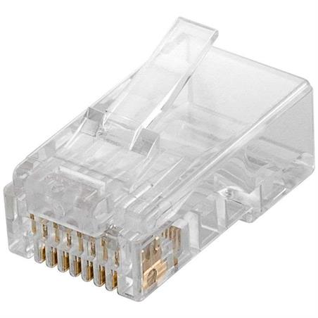 CONECTOR MODULAR RED RJ45 - 8 VIAS - CAT6 - 3 MICRAS - 100 UNIDADES