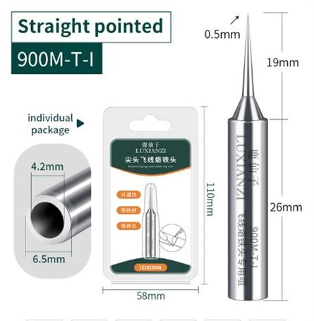PUNTA DE RECAMBIO PARA SOLDADOR LUXIANZI - 45x6,5mm - DIAMETRO INTERIOR 4,2mm - PUNTA DE 0,5mm - ALTA CALIDAD