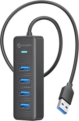 HUB USB PHIXER - X4 USB 3.0 - 93x30.5x17mm - NEGRO