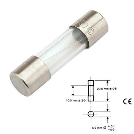 FUSIBLE 5X20 - RAPIDO - 100mA - CRISTAL - CAJA 10 UNIDADES