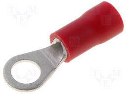 TERMINAL REDONDO OJILLO - PREAISLADO - M4 - CABLE DE 0,5 A 1mm - ROJO - BOLSA 100 UNIDADES