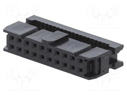 CONECTOR IDC 20 PIN HEMBRA - RASTER CONTACTOS 2,54mm - RASTER CINTA 1,27mm