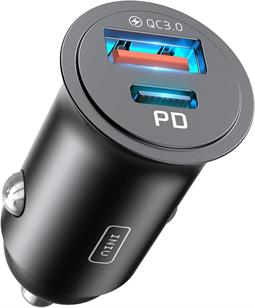ALIMENTADOR MECHERO COCHE - x1 USB A + x1 USB C - ENTRADA 12-24VCC - 5A - QC3.0 + PD  - 60W o 30W+30W