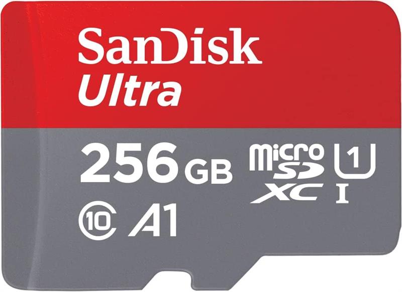 MEMORIA MICRO SD UHS-I 256GB SANDISK ULTRA - CLASE 10 - CON ADAPTADOR A SD - 150MBs
