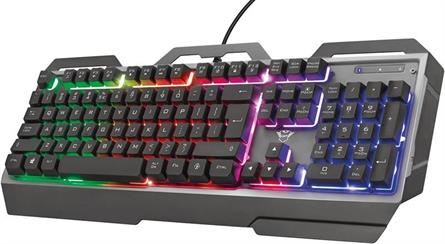 TECLADO TRUST GAMING - GXT 856 TORAC - ILUMINACION RGB - METALICO