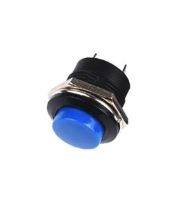 PULSADOR PRESION  SPST - NO - 1 POSICION - 3A 250V - ORIFICIO MONT 16mm - BOTON AZUL - SOLDAR