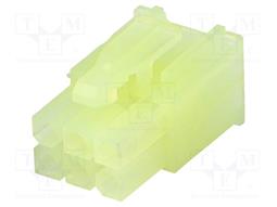 CONECTOR CONDUCTO-PLACA - HEMBRA - RASTER 4,14mm - 6 PIN 3+3 - BLANCO + CONTACTOS 18...22AWG