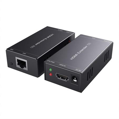EXTENSOR HDMI POR CABLE DE RED CAT5 CAT6 CAT7 - HASTA 50M - ACTIVO - 1080P - x1 RJ45 UTP FTP - EDID + POC