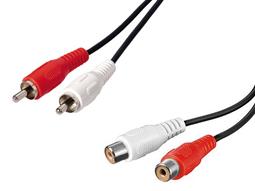 CONEXION PROLONGADOR - 2 RCA MACHO - 2 RCA HEMBRA [1,5m]
