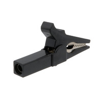 PINZA DE COCODRILO AISLADA 4mm - NEGRO - PARA CONEXION A BANANA