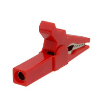 PINZA DE COCODRILO AISLADA 4mm - ROJO - PARA CONEXION A BANANA