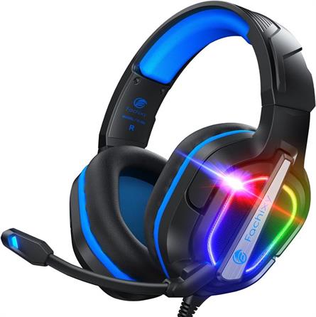 AURICULARES GAMING FACHIXY - DIAM 50mm - USB (LEDS RGB) +  JACK 4 VIAS 3,5mm - CABLE 2,2 METROS - AZUL