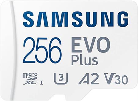 MEMORIA MICRO SD UHS-I 256GB SAMSUNG EVO PLUS - CON ADAPTADOR A SD - 130MBs