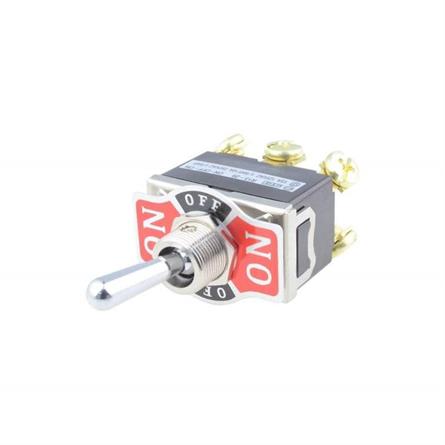 INTERRUPTOR PALANCA SCI DP3T - 3 POSICIONES 10A 250V - 6 CONTACTOS [ON - OFF - ON] - TORNILLO M4