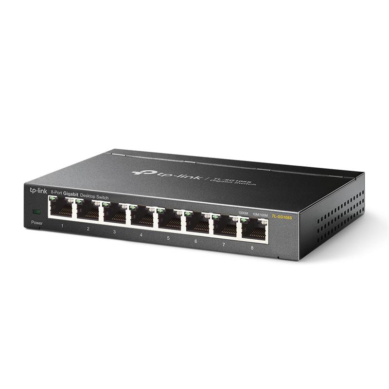 SWITCH ETHERNET TP-LINK 8 PUERTOS 10/100/1000 - TL-SG108 VERSION 3.0  - CARCASA ACERO