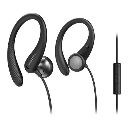 AURICULARES DEPORTIVOS PHILIPS - CABLE DE 1,2m - REFUERZO DE GRAVES - MUSICA Y LLAMADAS - NEGRO