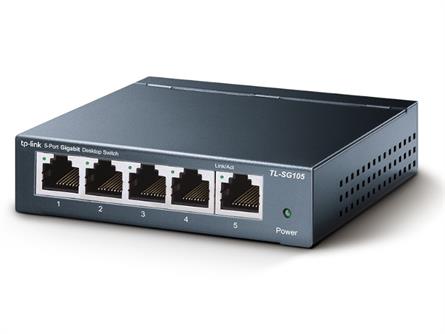 SWITCH ETHERNET TP-LINK 5 PUERTOS 10/100/1000 - LITEWARE QoS - METALICO