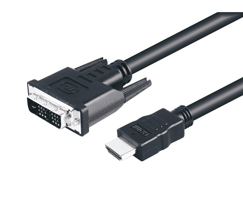 CONEXION DVI-D (18+1) MACHO A HDMI 19 PIN MACHO - BIDIRECCIONAL - 2 METROS