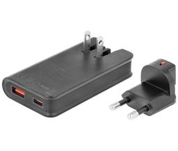 CARGADOR EXTRAPLANO NIMO 65W - PD + PPS  - ENTRADA AC100-240V -  x1 USBC 45W + x1 USBA 18W - NEGRO
