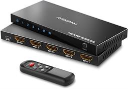 CONMUTADOR DE SEÑAL HDMI AVIDG - 4 ENTRADAS A 1 SALIDA - 1080P 4K 60HZ - ACTIVO CON MANDO A DISTANCIA