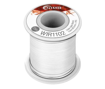CABLE RÍGIDO 0,5MM, COBRE ESTAÑADO, BLANCO - 25 METROS - IDEAL PARA PROTOBOARD , DIY, PUENTES, ETC..