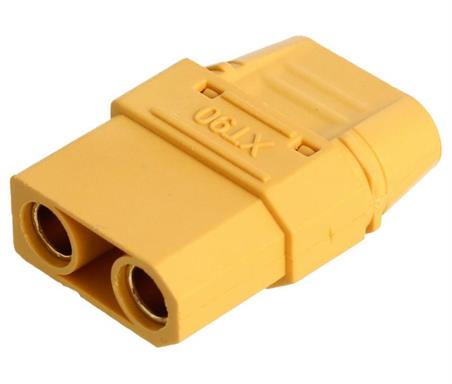 CONECTOR ALIMENTACION DC XT90H - 2 PIN - MACHO - HASTA 45A - AMARILLO