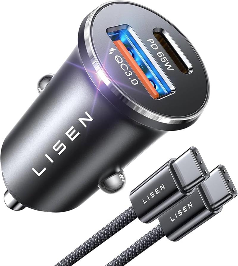 CARGADOR DE COCHE PD QC3.0 - USB A + USB C - 54W - INCLUYE CABLE NYYLON USB C DE 60W CARGADOR DE COCHE PD QC3.0 - USB A + USB C - 54W - INCLUYE CABLE NYYLON USB C DE 60W