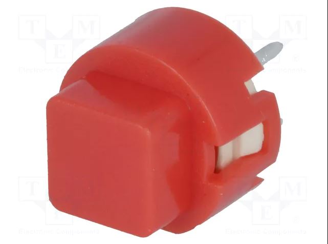 PULSADOR PARA PCB - OFF (ON) - 100mA - 32VDC - SPST - RASTER 5x5mm - ALTURA 4mm - ROJO