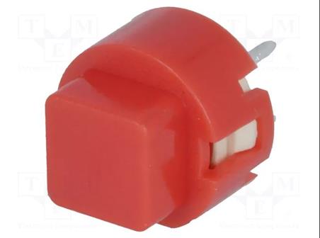 PULSADOR PARA PCB - OFF (ON) - 100mA - 32VDC - SPST - RASTER 5x5mm - ALTURA 4mm - ROJO