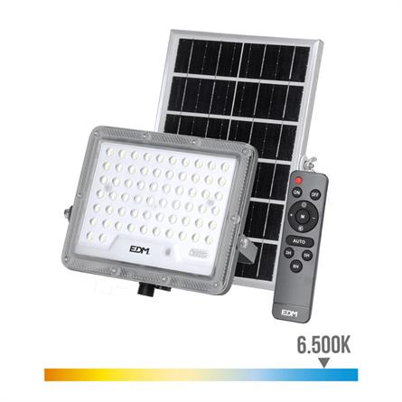 PROYECTOR LED 200W 1800 Lumens - 6500K - IP65 - BATERIA 15Ah + PANEL SOLAR + MANDO IR