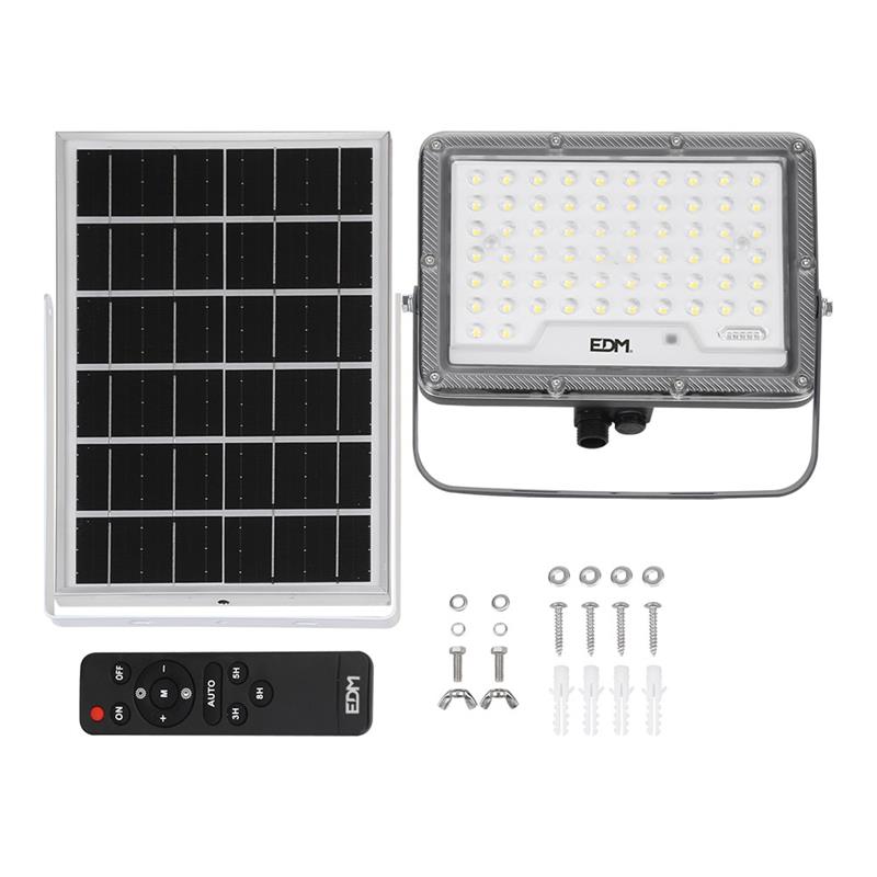 PROYECTOR LED 300W 2500 Lumens - 6500K - IP65 - BATERIA 20Ah + PANEL SOLAR + MANDO IR PROYECTOR LED 300W 2500 Lumens - 6500K - IP65 - BATERIA 20Ah + PANEL SOLAR + MANDO IR
