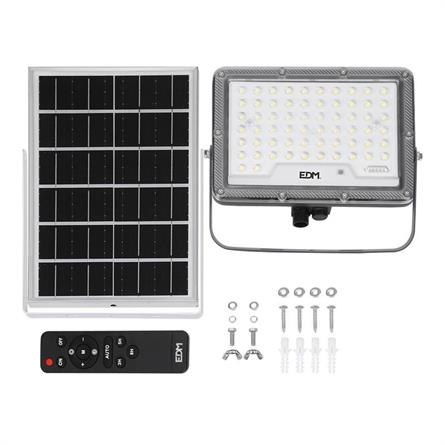 PROYECTOR LED 300W 2500 Lumens - 6500K - IP65 - BATERIA 20Ah + PANEL SOLAR + MANDO IR
