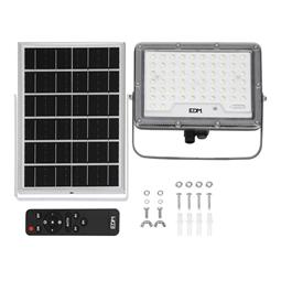PROYECTOR LED 400W 3500 Lumens - 6500K - IP65 - BATERIA 25Ah + PANEL SOLAR + MANDO IR