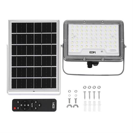 PROYECTOR LED 400W 3500 Lumens - 6500K - IP65 - BATERIA 25Ah + PANEL SOLAR + MANDO IR