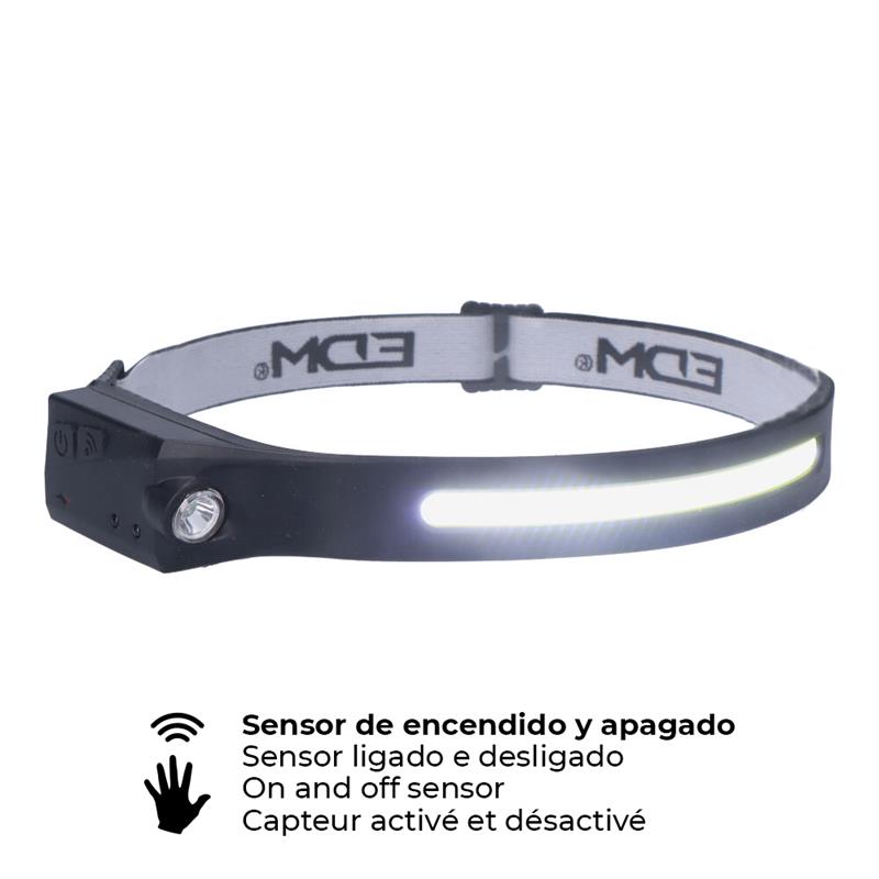 LINTERNA FRONTAL LED RECARGABLE CON SENSOR - 8W + 3W -- 2+2 MODOS -- 280lm + 100lm - BANDA AJUSTABLE - LUZ FRIA LINTERNA FRONTAL LED RECARGABLE CON SENSOR - 8W + 3W -- 2+2 MODOS -- 280lm + 100lm - BANDA AJUSTABLE - LUZ FRIA