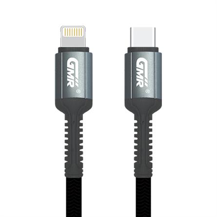 CONEXION USB C 3.0 - LIGHTNING - 3A - 1 METRO - IPHONE IPAD -  NYLON - NEGRO