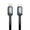 CONEXION USB C 3.0 - LIGHTNING - 3A - 1 METRO - IPHONE IPAD -  NYLON - NEGRO