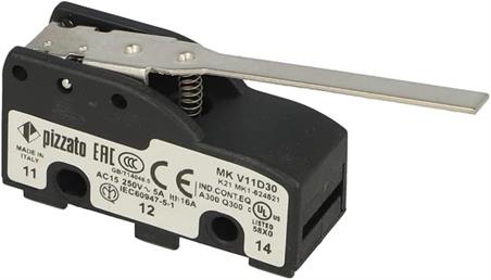 MICRORRUPTOR SNAP 250VCA 6A - SPDT - ON [ON] - LONGITUD PALANCA 63mm - 49,2x17,4x24,3mm