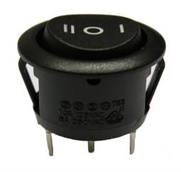 INTERRUPTOR BASCULANTE SPDT - 3 POSICIONES - 6A  250VAC - ON OFF ON - NEGRO REDONDO