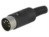 CONECTOR DIN 5 PIN MACHO 180º - AEREO - RECTO - PARA SOLDAR - CUERPO PLASTICO - NEGRO