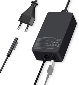 CARGADOR DE PORTATIL ESPECIFICO PARA SURFACE 65W - 15V 4A - CON PUERTO USB - CONECTOR SURF